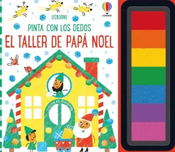 Usborne Pinta con los dedos · El taller de Papá Noel*Niños Libros De Navidad Para Niños|Kits Manualidades Navidad