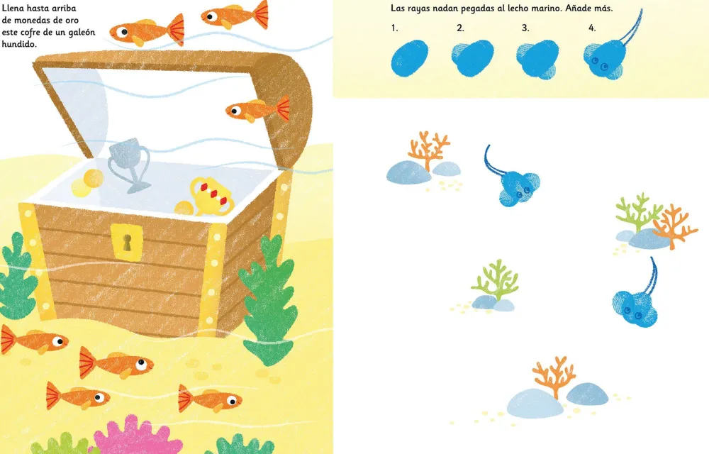 Usborne Pinta con los dedos · En el mar*Niños Kit De Manualidades
