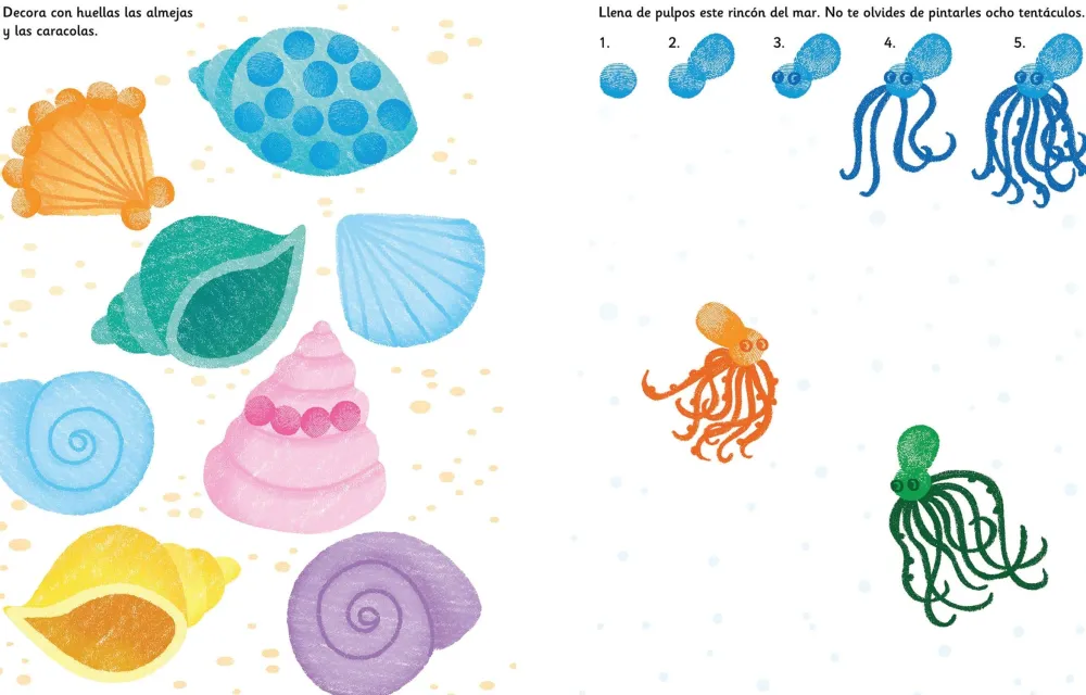 Usborne Pinta con los dedos · En el mar*Niños Kit De Manualidades