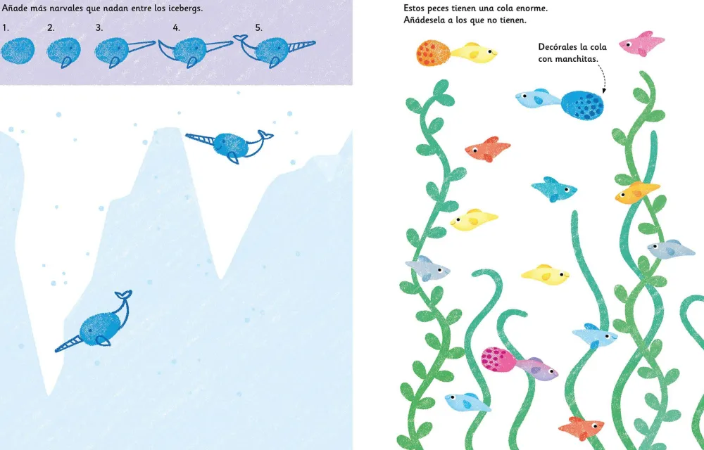 Usborne Pinta con los dedos · En el mar*Niños Kit De Manualidades