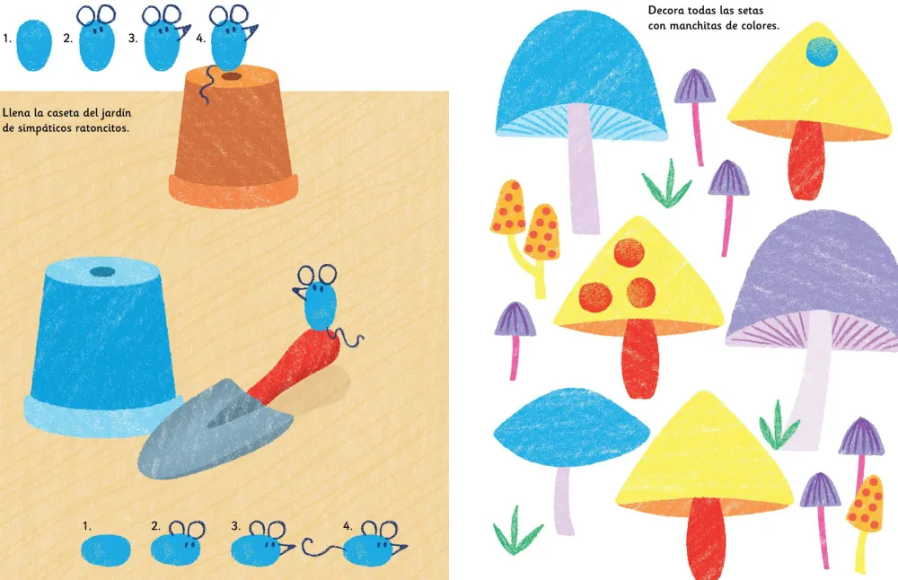 Usborne Pinta con los dedos · Jardines*Niños Kit De Manualidades