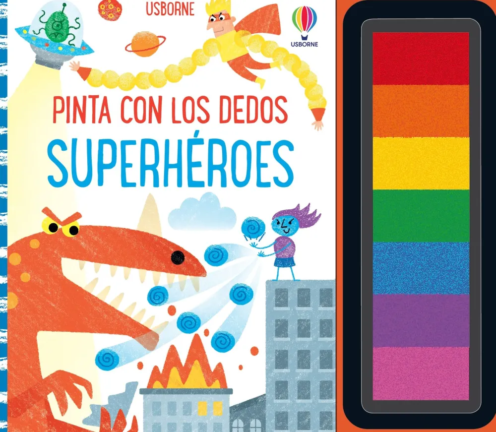 Usborne Pinta con los dedos · Superhéroes*Niños Kit De Manualidades
