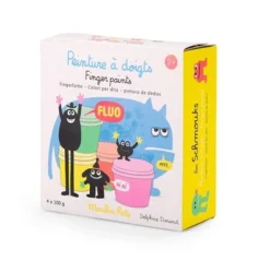 Moulin Roty Pintura de dedos fluorescente Schmouks ·*Niños Pinturas