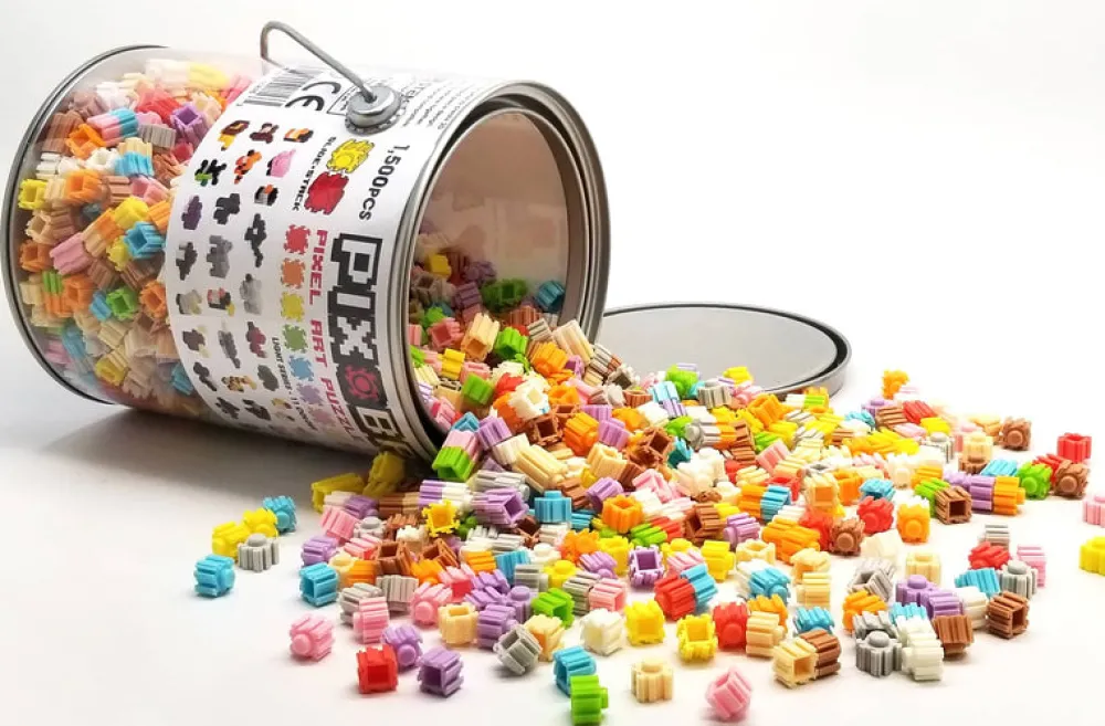 Pix Brix bote metálico 1500 piezas gama suave*Niños Pix Brix|Juguetes Y Juegos Motricidad Fina