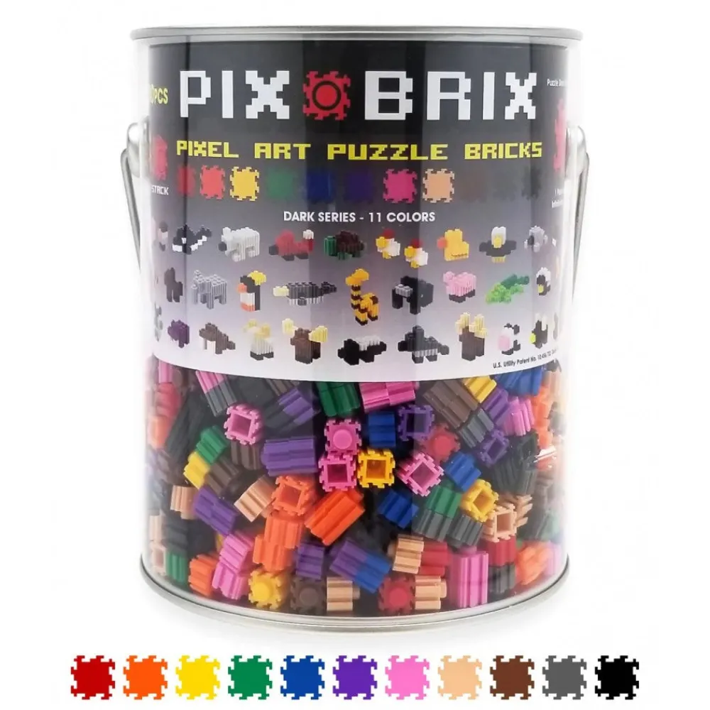 Pix Brix bote metálico 1500 piezas gama oscura*Niños Pix Brix|Juguetes Y Juegos Motricidad Fina