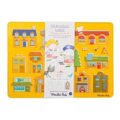 Moulin Roty Plantillas ciudad ·*Niños Juguetes Y Juegos Motricidad Fina