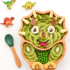 Eco Rascals Plato Bamboo Dino* Baby-Led Weaning Y Accesorios Alimentación