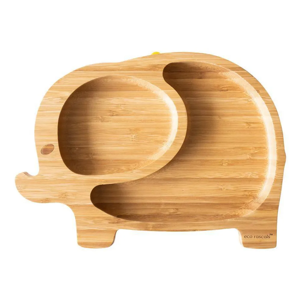 Eco Rascals Plato Bamboo Elefante* Baby-Led Weaning Y Accesorios Alimentación