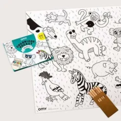 Omy Pocket Animals para colorear + 6 lápices colores*Niños Libros Para Colorear|Libros Para Colorear