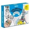 Omy Pocket Atlas para colorear + 6 lápices colores*Niños Libros Para Colorear|Libros Para Colorear
