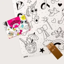 Omy Pocket Unicornio para colorear + 6 lápices colores*Niños Libros Para Colorear|Libros Para Colorear