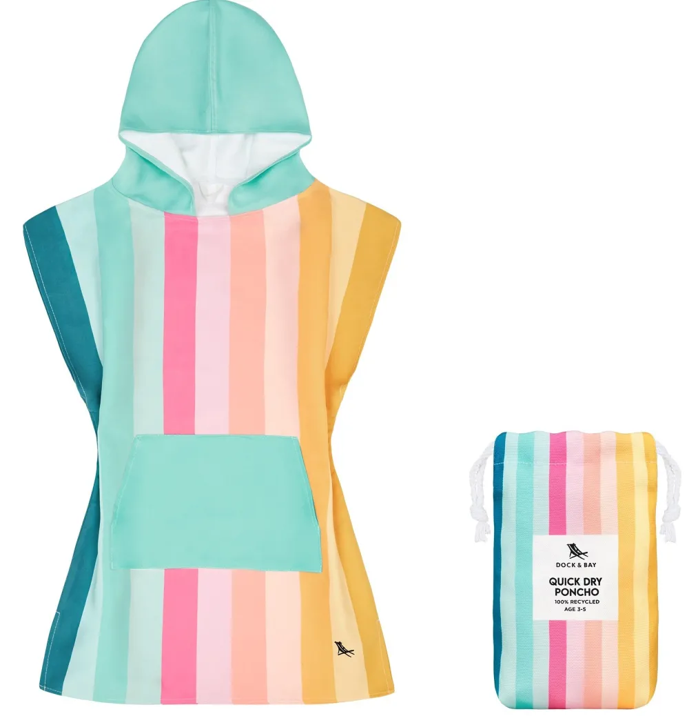 Dock u0026 Bay Poncho Coastal Candy · Dock & Bay*Niños Toalla De Niños Para Playa|Toallas De Playa Para Bebés