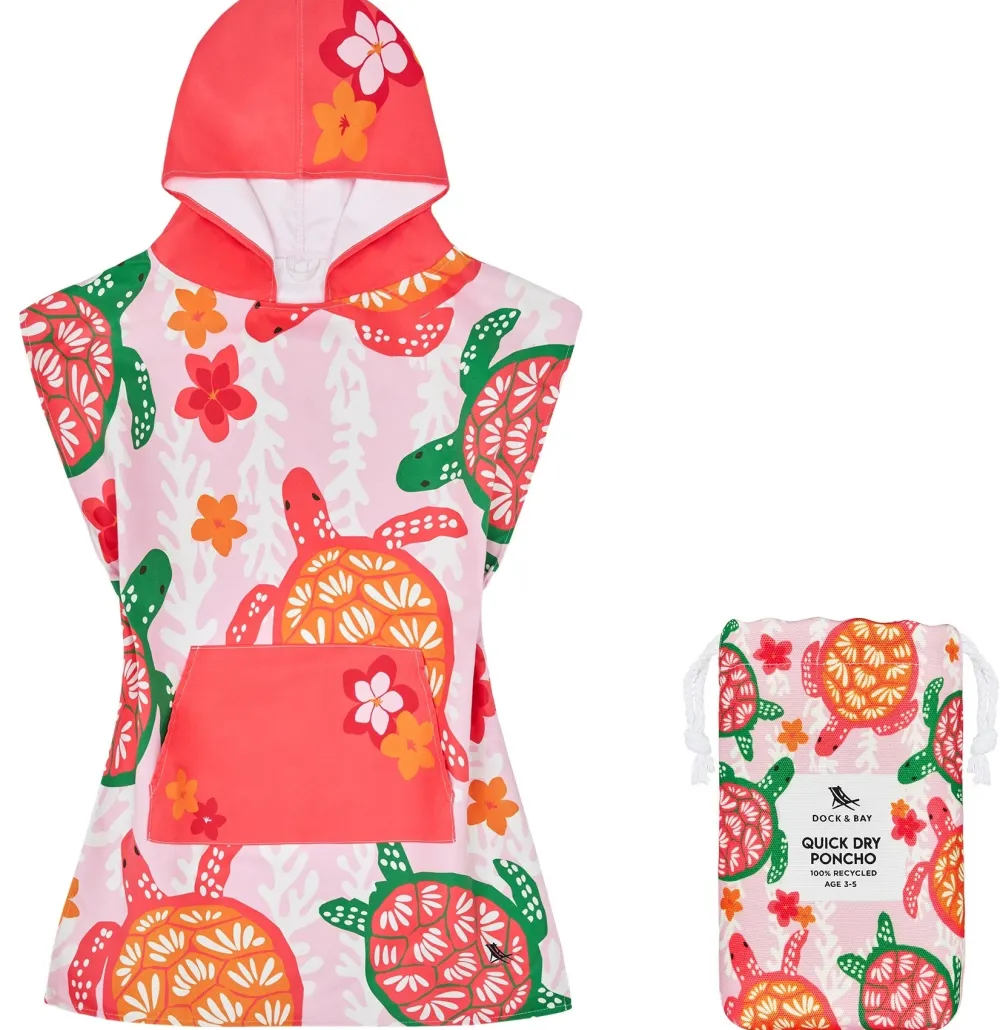 Dock u0026 Bay Poncho Coastal Turtley · Dock & Bay*Niños Toalla De Niños Para Playa|Toallas De Playa Para Bebés