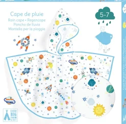 Djeco Poncho de Lluvia · Cohete S 110-122 cm*Niños Paraguas Infantiles|Ponchos De Lluvia