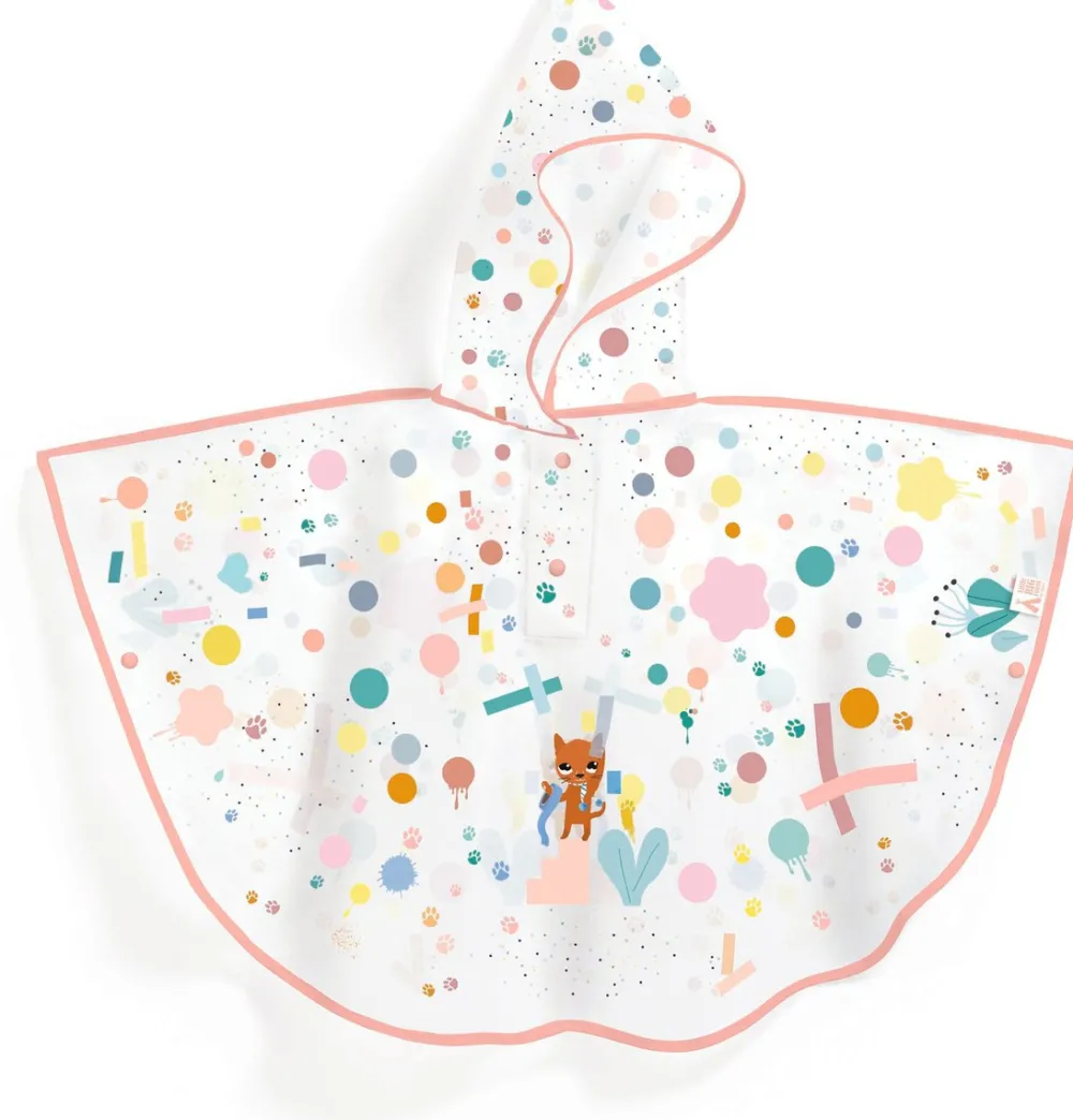 Djeco Poncho de Lluvia · Gato XS 90-110 cm*Niños Paraguas Infantiles|Ponchos De Lluvia