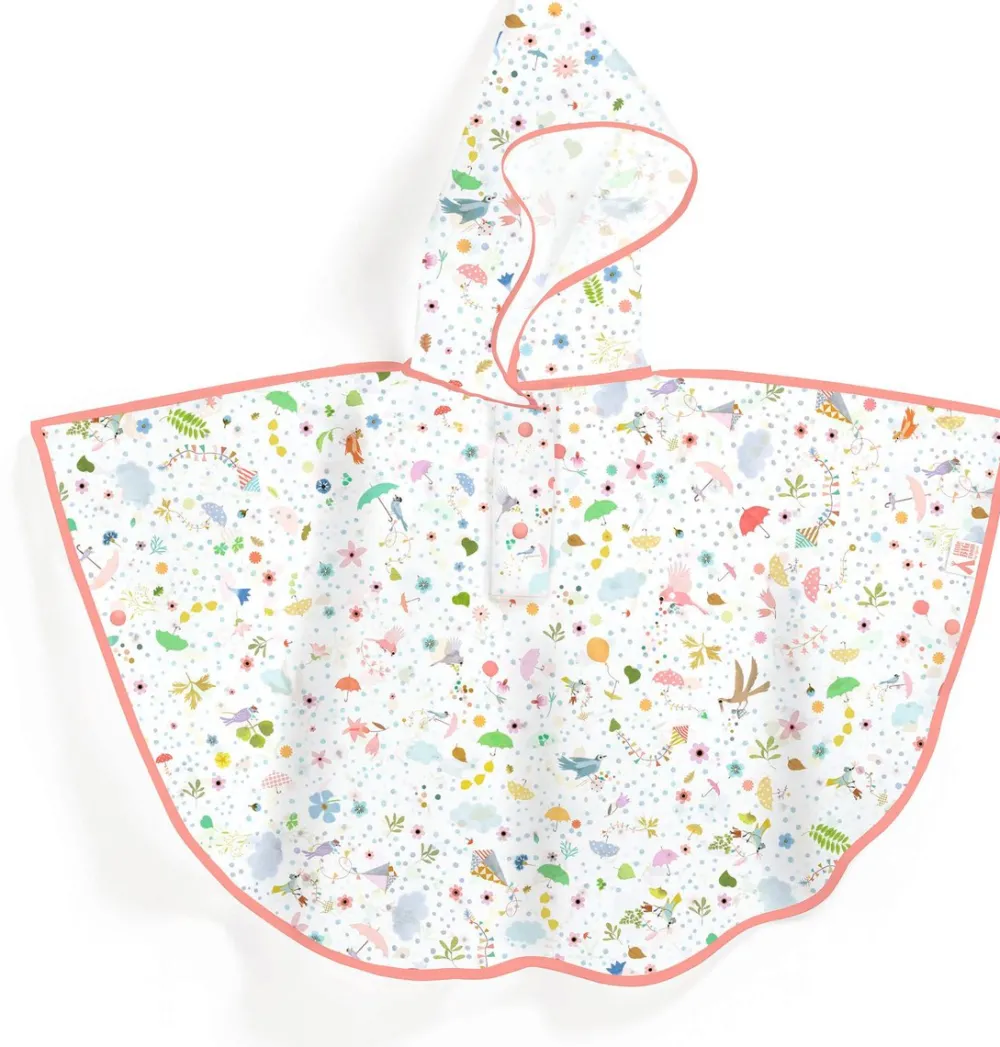 Djeco Poncho de Lluvia · Ligereza S 110-122 cm*Niños Paraguas Infantiles|Ponchos De Lluvia