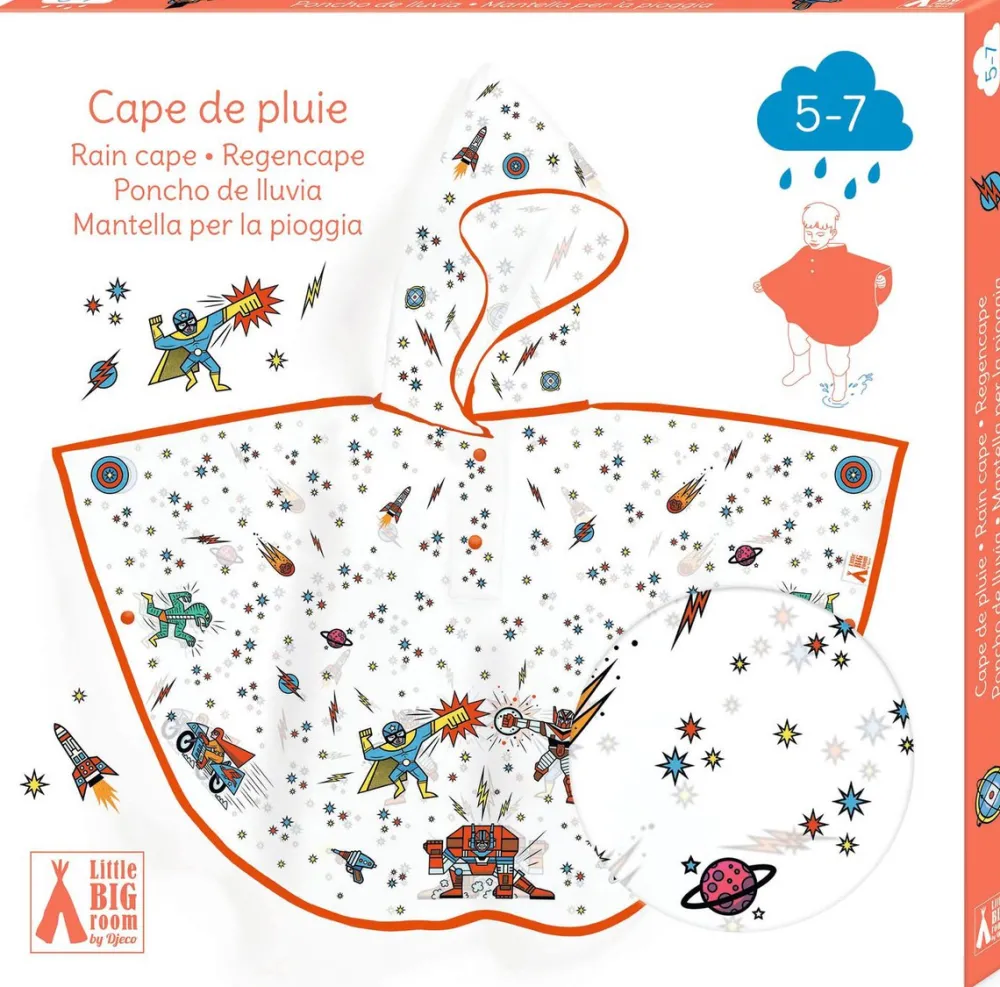 Djeco Poncho de Lluvia · Superhéroe S 110-122 cmc*Niños Paraguas Infantiles|Ponchos De Lluvia
