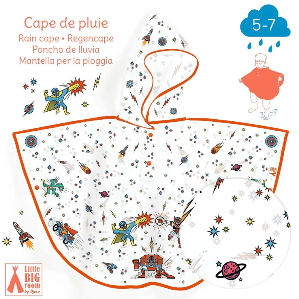 Djeco Poncho de Lluvia · Superhéroe S 110-122 cmc*Niños Paraguas Infantiles|Ponchos De Lluvia