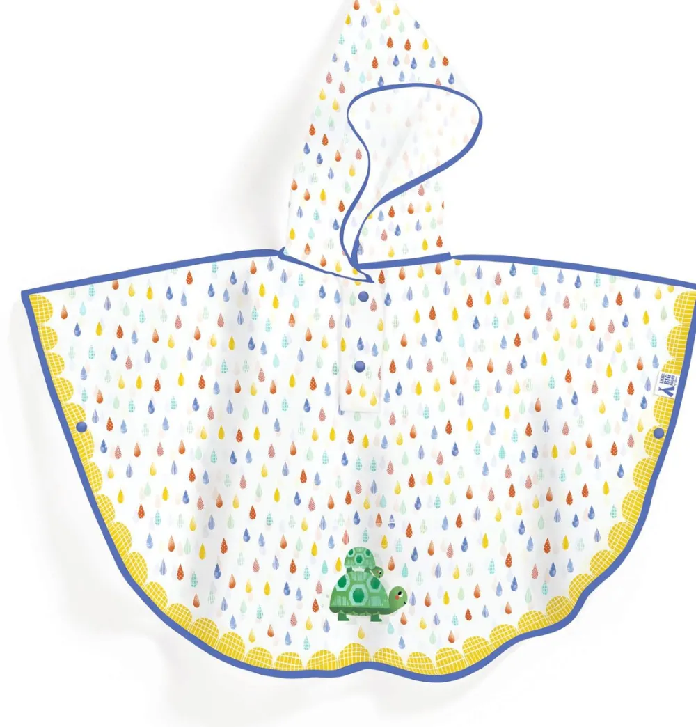 Djeco Poncho de Lluvia · Tortuga XS 90-110 cm*Niños Paraguas Infantiles|Ponchos De Lluvia