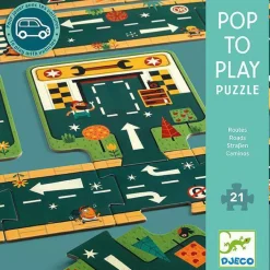 Djeco Pop to play Carreteras ·*Niños Puzzles 24 Piezas|Puzzles Djeco