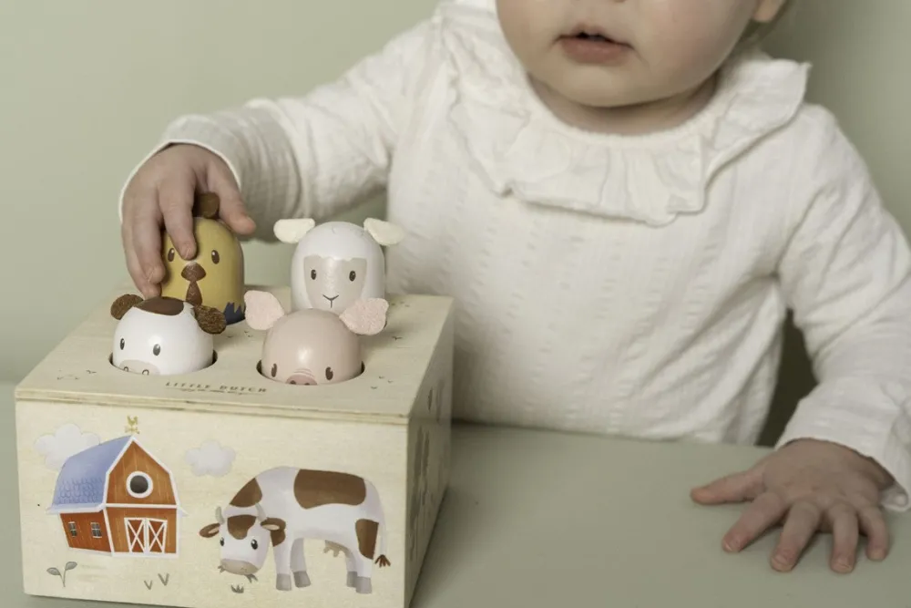 Little Dutch Pop Up Pequeña Granja FSC ·*Niños Juguetes Montessori|Juguetes De Madera Para Niños