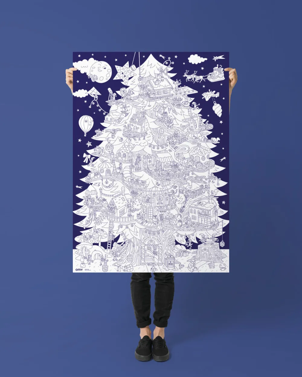 Omy Poster XL Christmas Magic Tree 100x70 ·*Niños Kits Manualidades Navidad|Libros Para Colorear