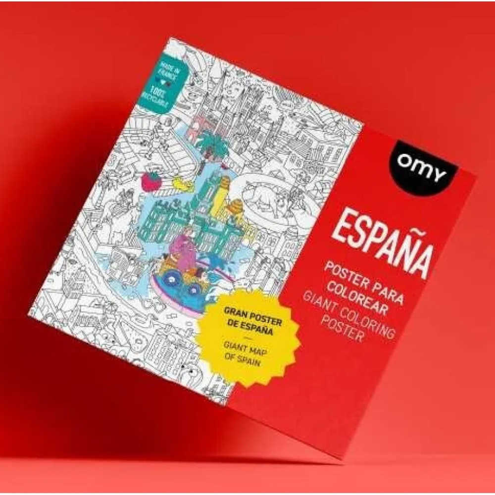 Omy Poster XL España para colorear 100x70 ·*Niños Libros Para Colorear|Libros Para Colorear