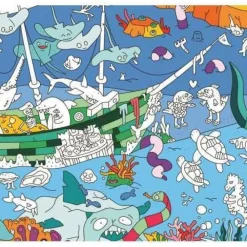 Omy Poster XL Ocean para colorear 100x70 ·*Niños Libros Para Colorear|Libros Para Colorear