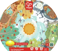 Hape Puzle Las cuatro estaciones ·*Niños Puzzles Hape|Puzzles De Madera Para Niños Y Niñas