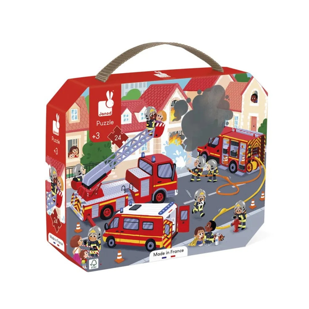 Janod Puzzle Bomberos 24 piezas ·*Niños Puzzles 36 Piezas|Puzzles Janod