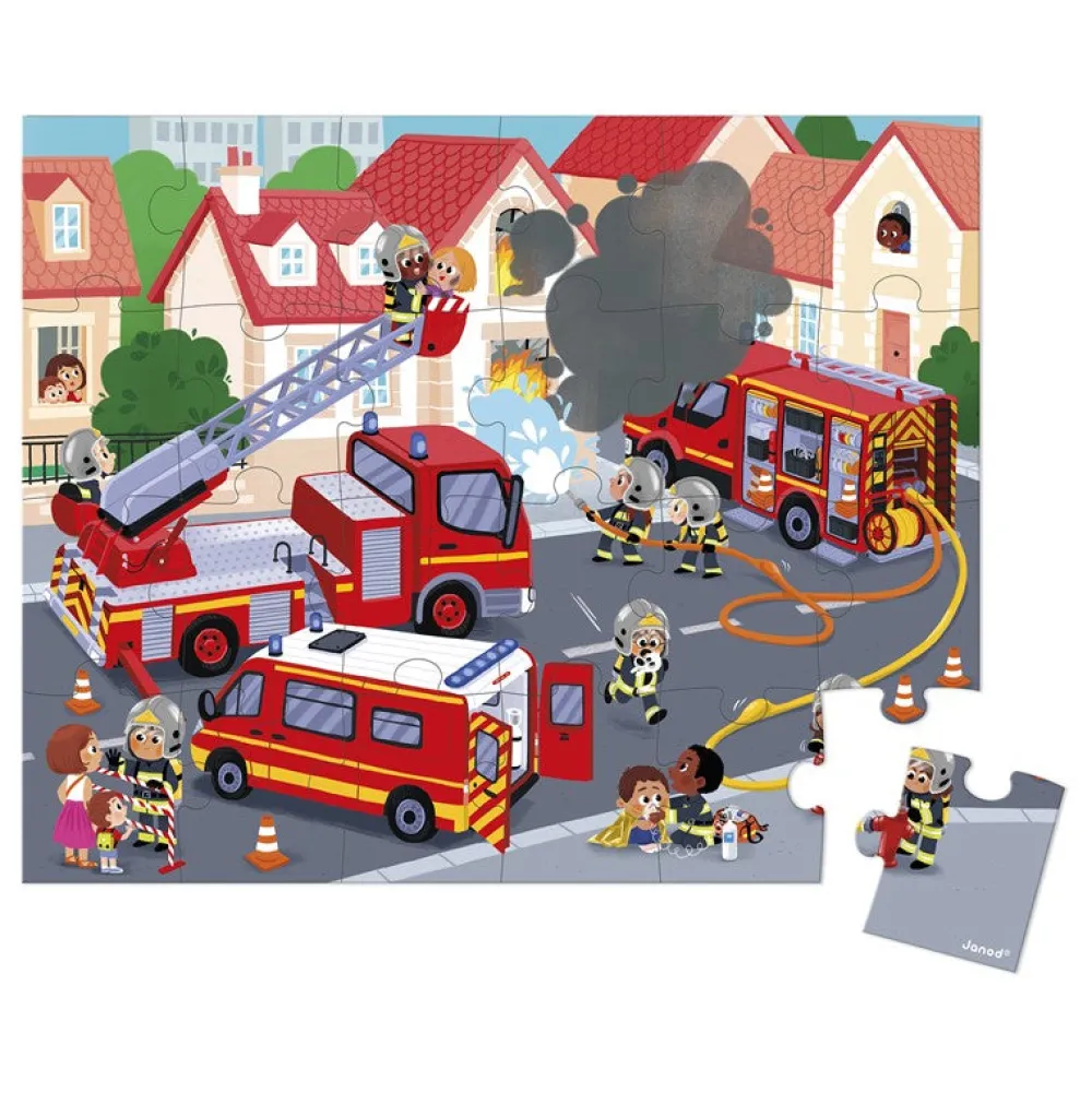 Janod Puzzle Bomberos 24 piezas ·*Niños Puzzles 36 Piezas|Puzzles Janod