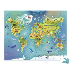 Janod Puzzle del mundo 100 piezas ·*Niños Puzzles 100 Piezas|Puzzles Janod