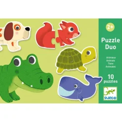 Djeco Puzzle dúo Animales 20 piezas ·*Niños Puzzles Djeco|Puzzles De Animales