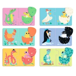 Djeco Puzzle dúo Huevos divertidos 12 piezas ·*Niños Puzzles Djeco|Puzzles De Animales