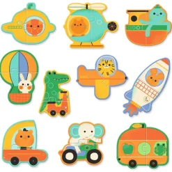 Djeco Puzzle dúo Vehiculos 20 piezas ·*Niños Puzzles Djeco|Puzzles De Animales