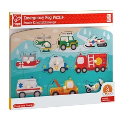 Hape Puzzle Encajable Emergencias ·*Niños Puzzles Hape|Puzzles De Madera Para Niños Y Niñas