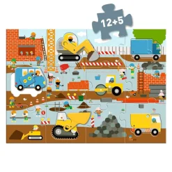 Djeco Puzzle Gigante Sitio de Construcción ·*Niños Puzzles 36 Piezas|Puzzles Djeco