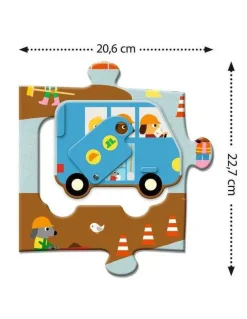 Djeco Puzzle Gigante Sitio de Construcción ·*Niños Puzzles 36 Piezas|Puzzles Djeco