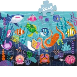Djeco Puzzle Gigante Tactilo Mar ·*Niños Puzzles 24 Piezas|Puzzles Djeco