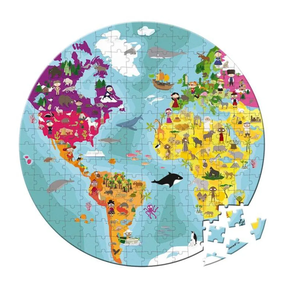 Janod Puzzle ilustrado a dos caras "Planeta Azul" ·*Niños Puzzles 200 Piezas|Puzzles Janod