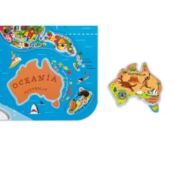 Janod Puzzle Magnético Atlas Mundial ·*Niños Puzzles 100 Piezas|Puzzles Janod
