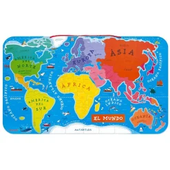 Janod Puzzle Magnético Atlas Mundial ·*Niños Puzzles 100 Piezas|Puzzles Janod