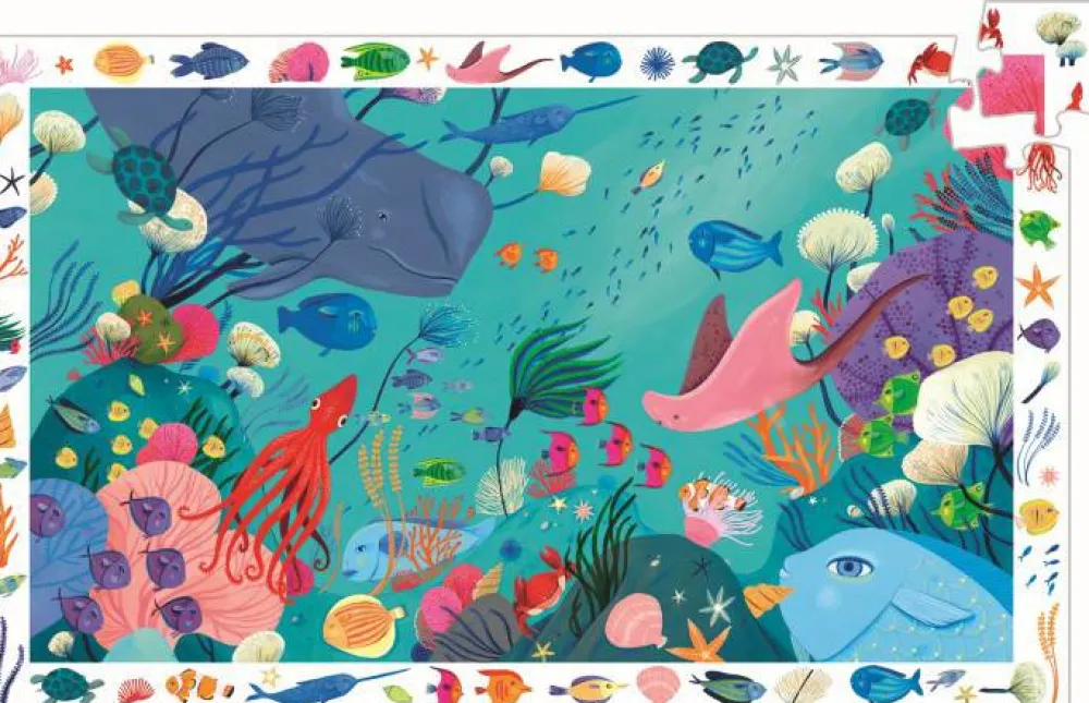 Djeco Puzzle Observación · Acuático*Niños Puzzles 54 Piezas|Puzzles Djeco