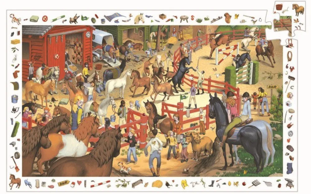 Djeco Puzzle Observación · Equitación*Niños Puzzles 200 Piezas|Puzzles Djeco