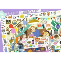 Djeco Puzzle Observación · Fiesta de cumpleaños*Niños Puzzles 54 Piezas|Puzzles Djeco