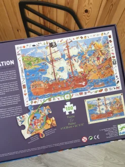 Djeco Puzzle Observación · Los Piratas*Niños Puzzles 100 Piezas|Puzzles Djeco
