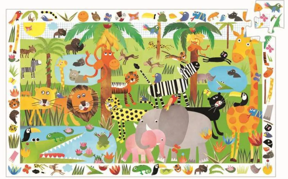 Djeco Puzzle Observación La Jungla ·*Niños Puzzles 36 Piezas|Puzzles Djeco