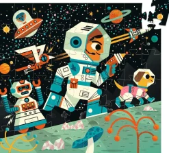 Djeco Puzzle Silueta · Estación Espacial*Niños Puzzles 54 Piezas|Puzzles Djeco