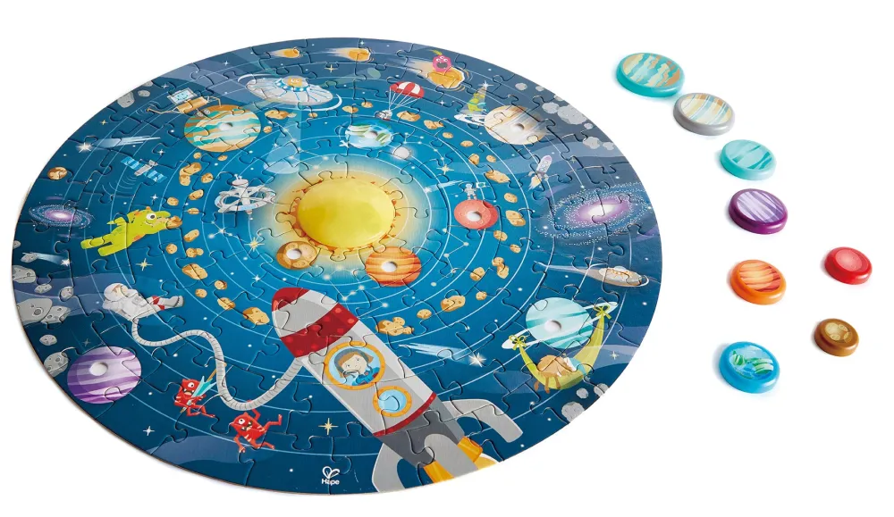Hape Puzzle Sistema Solar ·*Niños Puzzles 100 Piezas|Puzzles Hape