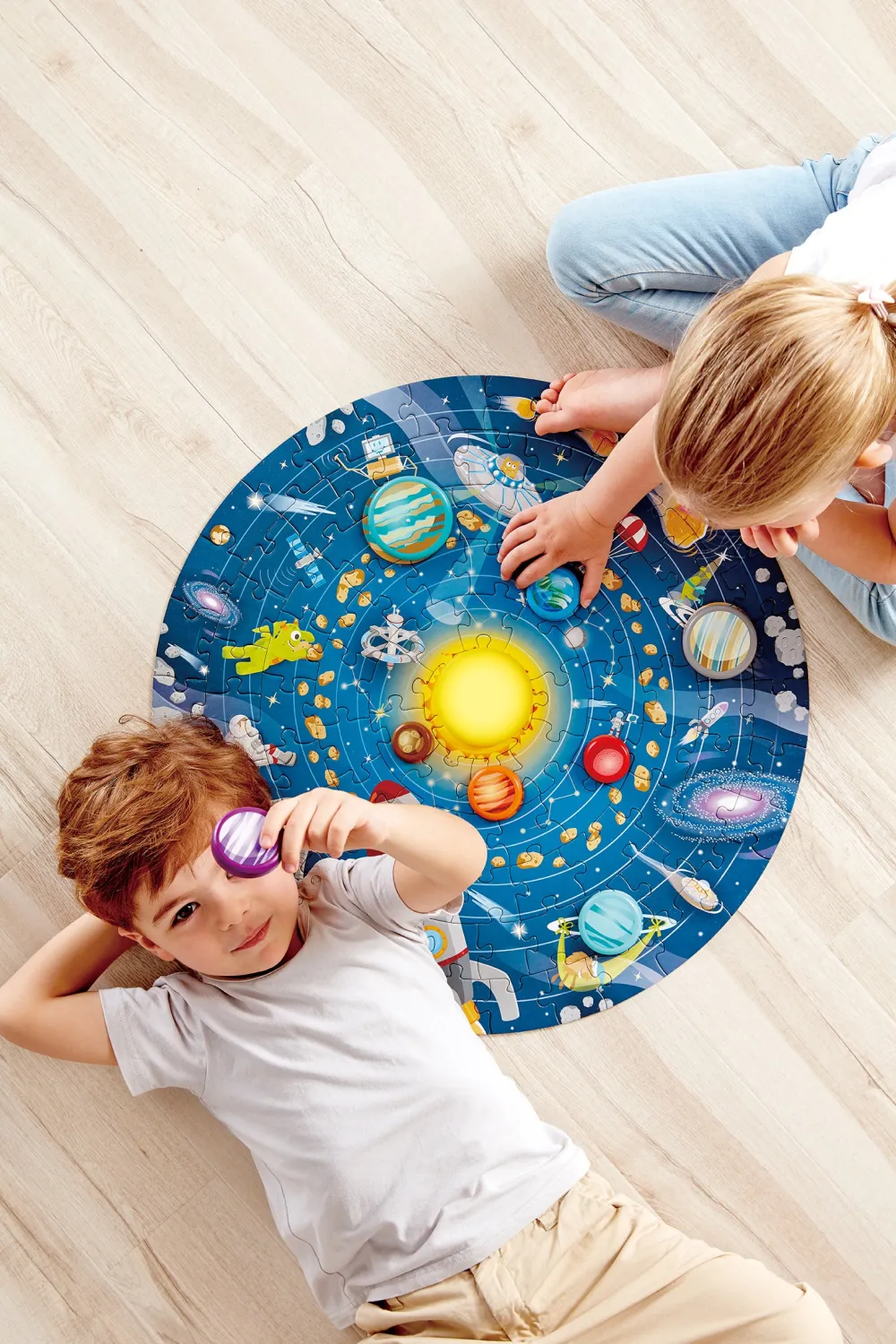 Hape Puzzle Sistema Solar ·*Niños Puzzles 100 Piezas|Puzzles Hape